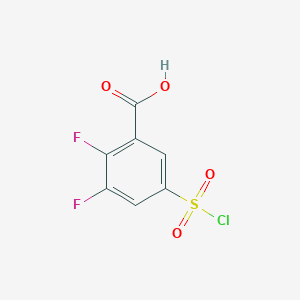 molecular formula C7H3ClF2O4S B2459205 5-(Chlorosulfonyl)-2,3-difluorobenzoic acid CAS No. 847972-30-9