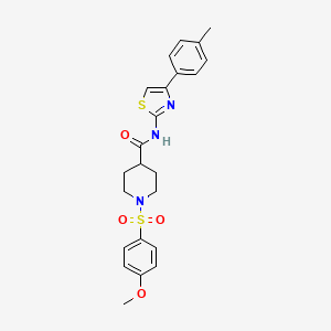 1-((4-methoxyphenyl)sulfonyl)-N-(4-(p-tolyl)thiazol-2-yl)piperidine-4-carboxamide