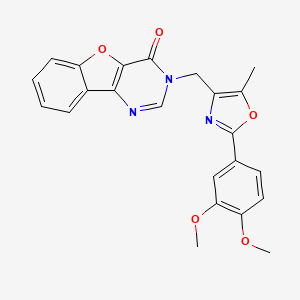 molecular formula C23H19N3O5 B2459215 3-((2-(3,4-dimethoxyphenyl)-5-methyloxazol-4-yl)methyl)benzofuro[3,2-d]pyrimidin-4(3H)-one CAS No. 1189708-89-1