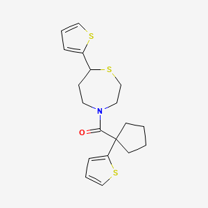 (7-(Thiophen-2-yl)-1,4-thiazepan-4-yl)(1-(thiophen-2-yl)cyclopentyl)methanone