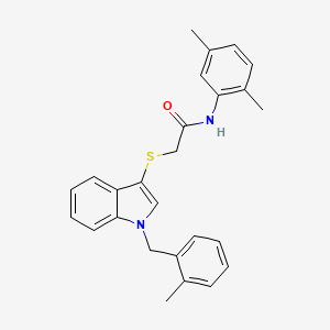 N-(2,5-dimethylphenyl)-2-[1-[(2-methylphenyl)methyl]indol-3-yl]sulfanylacetamide