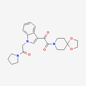 1-(1-(2-oxo-2-(pyrrolidin-1-yl)ethyl)-1H-indol-3-yl)-2-(1,4-dioxa-8-azaspiro[4.5]decan-8-yl)ethane-1,2-dione