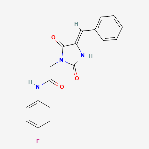 2-[(4Z)-4-benzylidene-2,5-dioxoimidazolidin-1-yl]-N-(4-fluorophenyl)acetamide