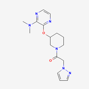 1-(3-((3-(dimethylamino)pyrazin-2-yl)oxy)piperidin-1-yl)-2-(1H-pyrazol-1-yl)ethanone