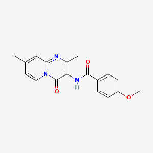 molecular formula C18H17N3O3 B2459242 N-(2,8-dimethyl-4-oxo-4H-pyrido[1,2-a]pyrimidin-3-yl)-4-methoxybenzamide CAS No. 897616-77-2