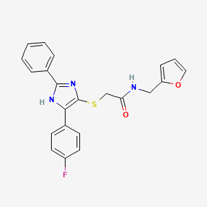 2-{[5-(4-fluorophenyl)-2-phenyl-1H-imidazol-4-yl]thio}-N-(2-furylmethyl)acetamide