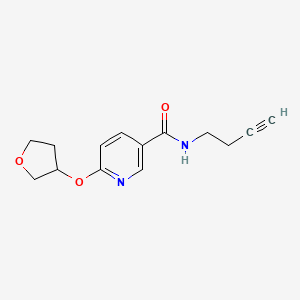 molecular formula C14H16N2O3 B2459248 N-(but-3-yn-1-yl)-6-((tetrahydrofuran-3-yl)oxy)nicotinamide CAS No. 2034271-52-6