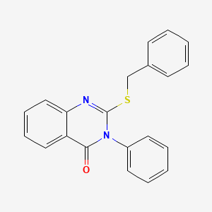 molecular formula C21H16N2OS B2459260 2-Benzylsulfanyl-3-phenylquinazolin-4-one 