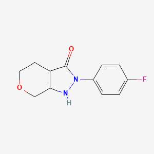 molecular formula C12H11FN2O2 B2459263 2-(4-Fluorophenyl)-1,4,5,7-tetrahydropyrano[3,4-c]pyrazol-3-one CAS No. 1780014-20-1