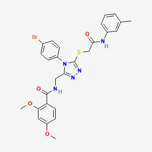 molecular formula C27H26BrN5O4S B2459270 N-((4-(4-bromophenyl)-5-((2-oxo-2-(m-tolylamino)ethyl)thio)-4H-1,2,4-triazol-3-yl)methyl)-2,4-dimethoxybenzamide CAS No. 389071-31-2
