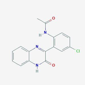 molecular formula C16H12ClN3O2 B2459284 N-(4-chloro-2-(3-oxo-3,4-dihydroquinoxalin-2-yl)phenyl)acetamide CAS No. 842138-57-2