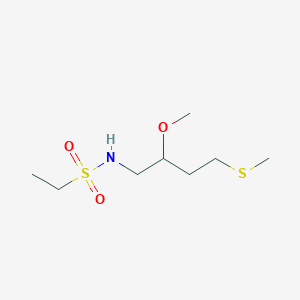molecular formula C8H19NO3S2 B2459285 N-[2-methoxy-4-(methylsulfanyl)butyl]ethane-1-sulfonamide CAS No. 2320467-41-0