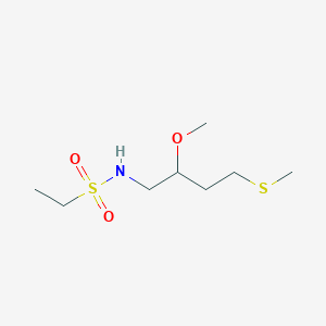 molecular formula C8H19NO3S2 B2459285 N-(2-Methoxy-4-methylsulfanylbutyl)ethanesulfonamide CAS No. 2320467-41-0