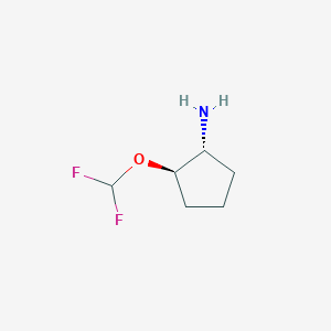 molecular formula C6H11F2NO B2459287 (1R,2R)-2-(Difluoromethoxy)cyclopentan-1-amine CAS No. 1807941-11-2; 1820574-36-4