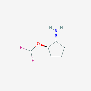 molecular formula C6H11F2NO B2459287 trans-2-(Difluoromethoxy)cyclopentan-1-amine CAS No. 1807941-11-2; 1820574-36-4