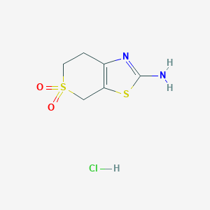 molecular formula C6H9ClN2O2S2 B2459290 2-amino-4H,6H,7H-5lambda6-thiopyrano[4,3-d][1,3]thiazole-5,5-dione hydrochloride CAS No. 1909306-40-6