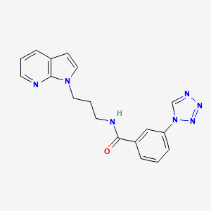 molecular formula C18H17N7O B2459295 N-(3-(1H-pyrrolo[2,3-b]pyridin-1-yl)propyl)-3-(1H-tetrazol-1-yl)benzamide CAS No. 1798542-58-1