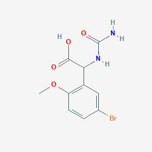 molecular formula C10H11BrN2O4 B2459296 2-(5-Bromo-2-methoxyphenyl)-2-ureidoacetic acid CAS No. 1796897-94-3