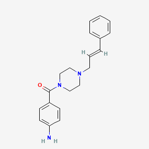 molecular formula C20H23N3O B2459297 4-{4-[(2E)-3-phenylprop-2-en-1-yl]piperazine-1-carbonyl}aniline CAS No. 219989-07-8