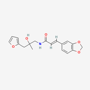 molecular formula C18H19NO5 B2459298 (E)-3-(benzo[d][1,3]dioxol-5-yl)-N-(3-(furan-2-yl)-2-hydroxy-2-methylpropyl)acrylamide CAS No. 1799263-90-3