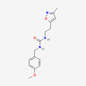 B2459303 1-(4-Methoxybenzyl)-3-(2-(3-methylisoxazol-5-yl)ethyl)urea CAS No. 1396811-73-6