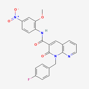 molecular formula C23H17FN4O5 B2459304 1-(4-fluorobenzyl)-N-(2-methoxy-4-nitrophenyl)-2-oxo-1,2-dihydro-1,8-naphthyridine-3-carboxamide CAS No. 941931-67-5