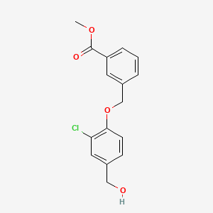 molecular formula C16H15ClO4 B2459329 Methyl 3-{[2-chloro-4-(hydroxymethyl)phenoxy]methyl}benzoate CAS No. 2089255-73-0