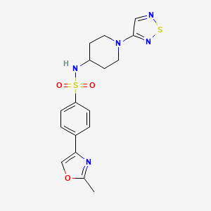 molecular formula C17H19N5O3S2 B2459331 N-(1-(1,2,5-thiadiazol-3-yl)piperidin-4-yl)-4-(2-methyloxazol-4-yl)benzenesulfonamide CAS No. 2034604-95-8
