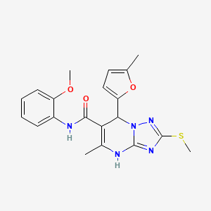 molecular formula C20H21N5O3S B2459345 N-(2-METHOXYPHENYL)-5-METHYL-7-(5-METHYLFURAN-2-YL)-2-(METHYLSULFANYL)-4H,7H-[1,2,4]TRIAZOLO[1,5-A]PYRIMIDINE-6-CARBOXAMIDE CAS No. 941897-32-1