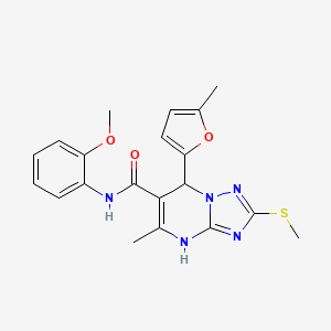molecular formula C20H21N5O3S B2459345 N-(2-methoxyphenyl)-5-methyl-7-(5-methylfuran-2-yl)-2-(methylthio)-4,7-dihydro-[1,2,4]triazolo[1,5-a]pyrimidine-6-carboxamide CAS No. 941897-32-1