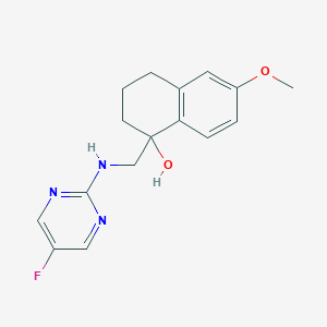 molecular formula C16H18FN3O2 B2459346 1-[[(5-Fluoropyrimidin-2-yl)amino]methyl]-6-methoxy-3,4-dihydro-2H-naphthalen-1-ol CAS No. 2380070-59-5