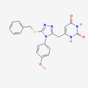molecular formula C21H19N5O3S B2459352 6-[[5-benzylsulfanyl-4-(4-methoxyphenyl)-1,2,4-triazol-3-yl]methyl]-1H-pyrimidine-2,4-dione CAS No. 852153-14-1