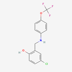 B2459355 4-Chloro-2-{[4-(trifluoromethoxy)anilino]methyl}benzenol CAS No. 720667-84-5