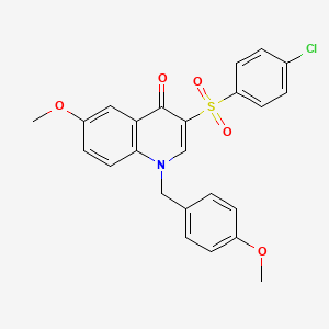 3-(4-Chlorophenyl)sulfonyl-6-methoxy-1-[(4-methoxyphenyl)methyl]quinolin-4-one