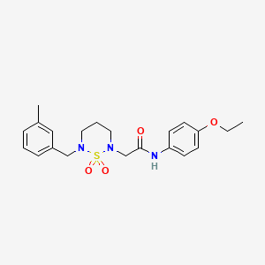 molecular formula C21H27N3O4S B2459372 N-(4-ethoxyphenyl)-2-(6-(3-methylbenzyl)-1,1-dioxido-1,2,6-thiadiazinan-2-yl)acetamide CAS No. 1031605-73-8