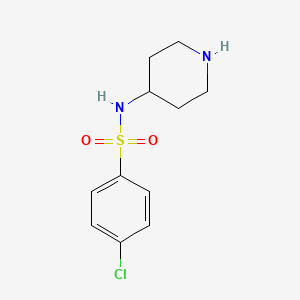 molecular formula C11H15ClN2O2S B2459373 4-chloro-N-(piperidin-4-yl)benzene-1-sulfonamide CAS No. 152627-26-4