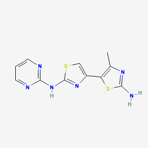 molecular formula C11H10N6S2 B2459379 4'-Methyl-N2-(pyrimidin-2-yl)-[4,5'-bithiazole]-2,2'-diamine CAS No. 315705-10-3