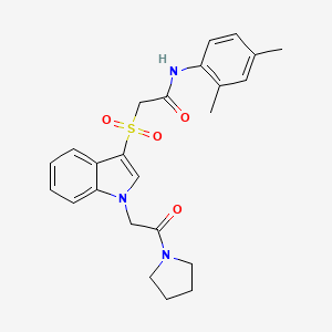 N-(2,4-dimethylphenyl)-2-((1-(2-oxo-2-(pyrrolidin-1-yl)ethyl)-1H-indol-3-yl)sulfonyl)acetamide
