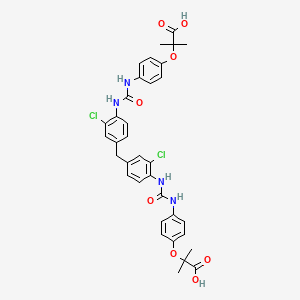 2,2'-(4,4'-(4,4'-methylenebis(2-chloro-4,1-phenylene))bis(azanediyl)bis(oxomethylene)bis(azanediyl)bis(4,1-phenylene))bis(oxy)bis(2-Methylpropanoic acid)