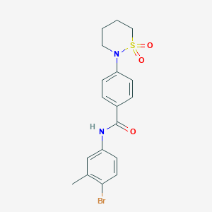 molecular formula C18H19BrN2O3S B2459408 N-(4-bromo-3-methylphenyl)-4-(1,1-dioxido-1,2-thiazinan-2-yl)benzamide CAS No. 941986-77-2