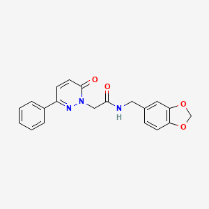 molecular formula C20H17N3O4 B2459421 N-[(2H-1,3-benzodioxol-5-yl)methyl]-2-(6-oxo-3-phenyl-1,6-dihydropyridazin-1-yl)acetamide CAS No. 898214-70-5