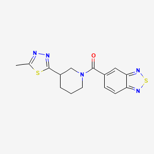 molecular formula C15H15N5OS2 B2459423 Benzo[c][1,2,5]thiadiazol-5-yl(3-(5-methyl-1,3,4-thiadiazol-2-yl)piperidin-1-yl)methanone CAS No. 1219903-86-2