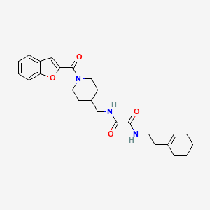 molecular formula C25H31N3O4 B2459431 N-{[1-(1-benzofuran-2-carbonyl)piperidin-4-yl]methyl}-N'-[2-(cyclohex-1-en-1-yl)ethyl]ethanediamide CAS No. 1235340-83-6