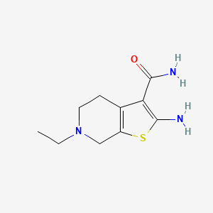 molecular formula C10H15N3OS B2459434 2-Amino-6-ethyl-4,5,6,7-tetrahydrothieno[2,3-c]pyridine-3-carboxamide CAS No. 355001-08-0