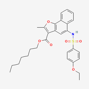 molecular formula C29H33NO6S B2459450 Heptyl 5-(4-ethoxyphenylsulfonamido)-2-methylnaphtho[1,2-b]furan-3-carboxylate CAS No. 442553-53-9