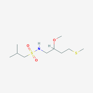 molecular formula C10H23NO3S2 B2459452 N-[2-methoxy-4-(methylsulfanyl)butyl]-2-methylpropane-1-sulfonamide CAS No. 2309589-83-9