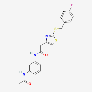 N-(3-acetamidophenyl)-2-(2-((4-fluorobenzyl)thio)thiazol-4-yl)acetamide