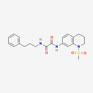 molecular formula C21H25N3O4S B2459479 N-(1-methanesulfonyl-1,2,3,4-tetrahydroquinolin-7-yl)-N'-(3-phenylpropyl)ethanediamide CAS No. 941945-52-4
