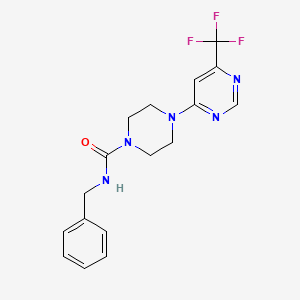 molecular formula C17H18F3N5O B2459505 N-benzyl-4-[6-(trifluoromethyl)pyrimidin-4-yl]piperazine-1-carboxamide CAS No. 2034411-94-2