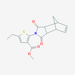 molecular formula C17H17NO4S B2459506 methyl 2-(1,3-dioxo-3a,4,7,7a-tetrahydro-1H-4,7-methanoisoindol-2(3H)-yl)-5-ethylthiophene-3-carboxylate CAS No. 1005107-97-0